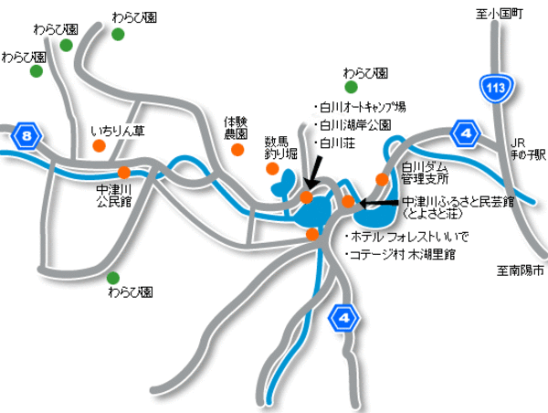 白川ダム周辺案内地図