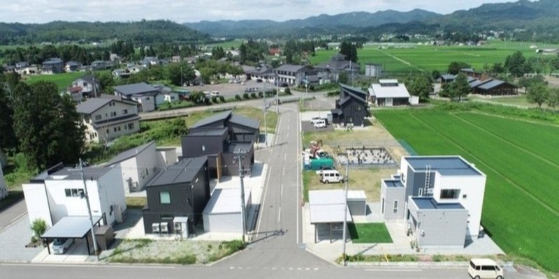 上空から見た添川住宅団地